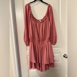 Justify Dusty Pink Long Sleeve Frilly Romper